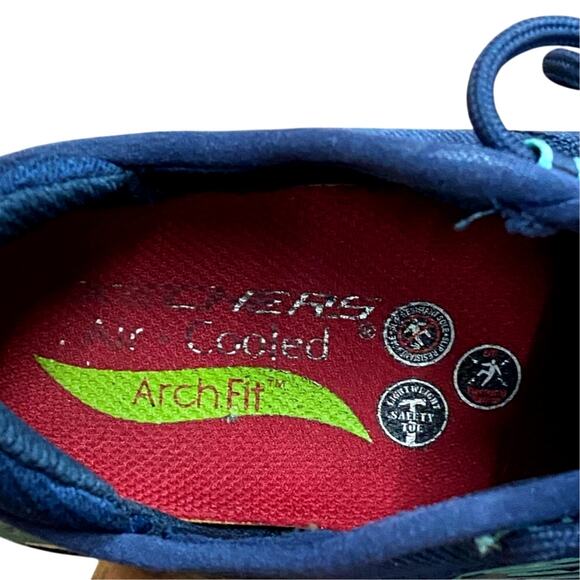 Skechers Alloy Toe Work Sneaker Women's 6 Blue Teal Arch Fit Slip Resistant - Picture 5 of 9